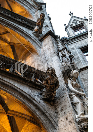 Gothic Sculptures on Munich Town Hall Facade Gothic Sculptures on Munich Town Hall Facade 130303703