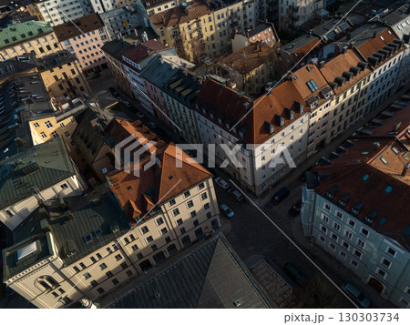 Munich cityscape from drone. Pano 130303734