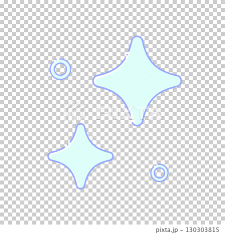 Sparkling light line drawing icon - Simple and stylish light blue sparkling decorative design material set 130303815