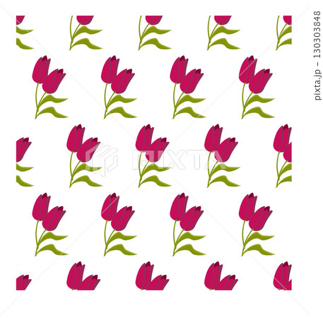 Red tulips pattern. Seamless pattern. Vector illustration. Red tulips pattern. Seamless pattern. Vector illustration. 130303848
