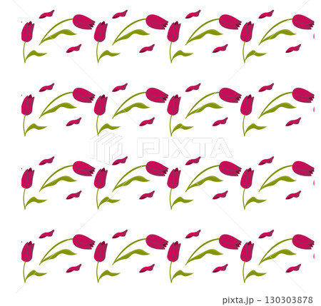 Red tulips pattern. Seamless pattern. Vector illustration. Red tulips pattern. Seamless pattern. Vector illustration. 130303878