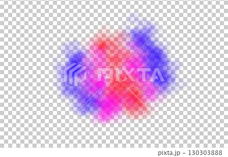 Colorful red blue and magenta smoke cloud on transparent background with soft diffusion isolated in vertical shape and glowing texture 130303888
