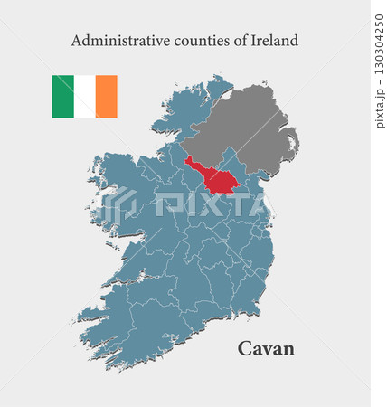 Vector map Ireland - administrative county Cavan 130304250
