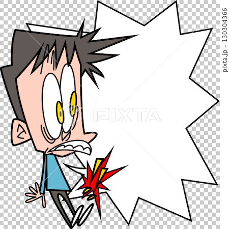 A man who is upset about something with a speech bubble 130304366