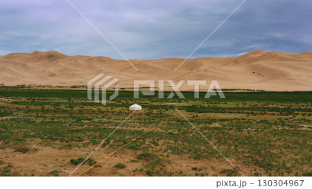 lonely yurt near the sand dunes 130304967