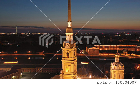 Aerial view of Peter and Paul Fortress in Russia 130304987