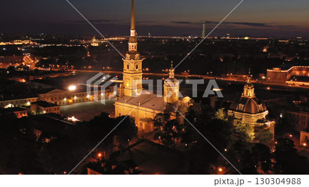 Aerial view of Peter and Paul Fortress in Russia 130304988
