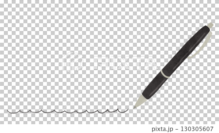Black ballpoint pen and freehand wavy lines, watercolor-style hand-drawn illustration Black ballpoint pen and freehand wavy lines, watercolor-style hand-drawn illustration 130305607