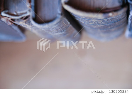 Library. Vintage old books on the shelf. 130305884