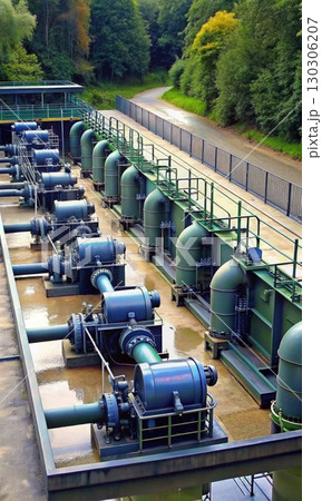 Array of Water Pumps in Pumping Station....のイラスト素材 [130306207] - PIXTA
