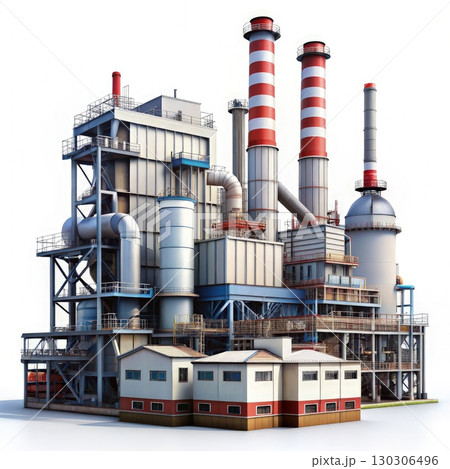 Large Factory Emitting Smoke. Generative AI Large Factory Emitting Smoke. Generative AI 130306496