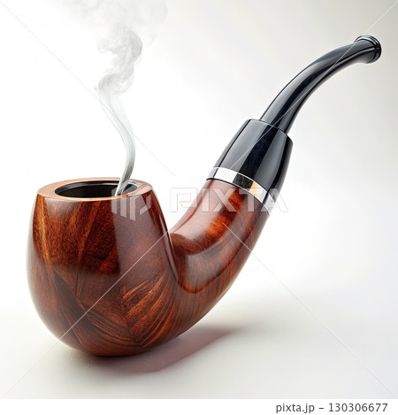 Smoking Pipe Emitting Smoke. Generative AI 130306677