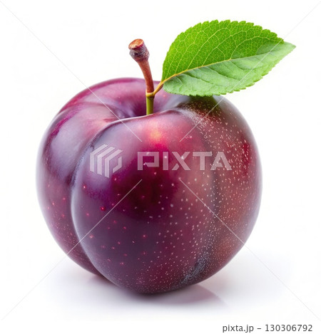 Apple With Leaf on Top. Generative AI Apple With Leaf on Top. Generative AI 130306792