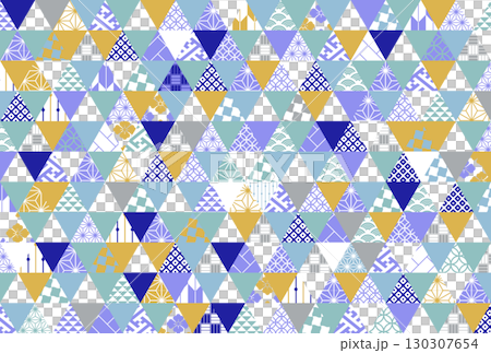 冬の季節の彩り和柄背景イラスト 130307654