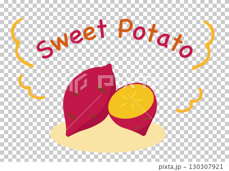 烤地瓜插圖 - 秋天的味道，紅薯 130307921