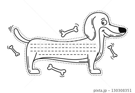 Dachshund dog cute animal kids memo note template. Pet animal scrapbook vector sticker, diary memo note. Kids planner To Do list sticker or children schedule frame with dog or puppy cute character Dachshund dog cute animal kids memo note template. Pet animal scrapbook vector sticker, diary memo note. Kids planner To Do list sticker or children schedule frame with dog or puppy cute character 130308351