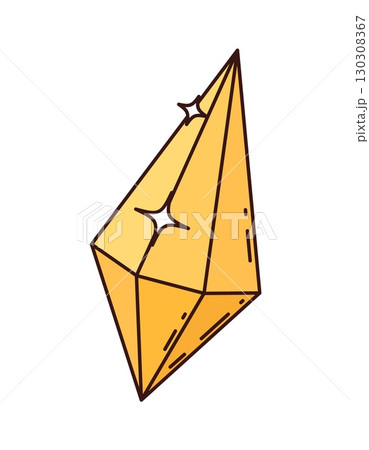 Cartoon groovy pirate or corsair treasure gemstone for Caribbean adventure, vector icon. Pirate Treasure Island or corsair snatch of diamond jewel or gemstone with sparkle shine in groovy cartoon 130308367