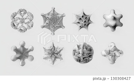 幾何学形状の進化スケッチ図 130308427