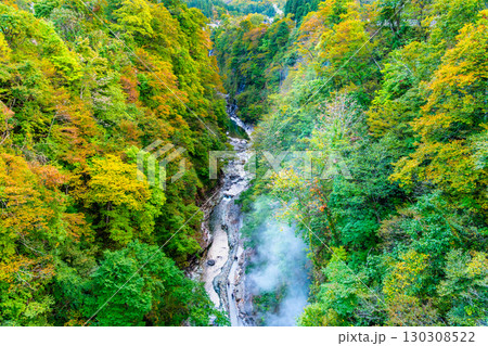 秋田 初秋の小安峡　河原湯橋から 130308522