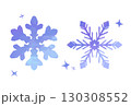 青と紫の美しい雪の結晶のベクターイラスト｜雪の結晶,冬,氷,結晶,ベクター,青,紫 130308552