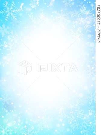 水彩画風の雪柄背景 130308785