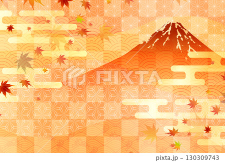 富士山　紅葉　もみじ　秋　背景	 130309743