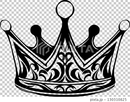 簡單的皇冠線描插畫素材 130310825