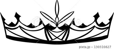おしゃれなティアラの線画イラスト素材 130310827