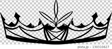 おしゃれなティアラの線画イラスト素材 130310827