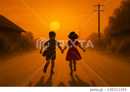 昭和の情景　夕焼け小焼けで日が暮れて 130311293