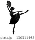 ダンサーのシルエットのイラスト_バレエ「ドン・キホーテ」キトリを踊るバレリーナのイメージ 130311462