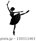 ダンサーのシルエットのイラスト_バレエ「ドン・キホーテ」キトリを踊るバレリーナのイメージ 130311463
