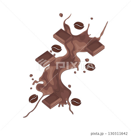 Illustration of Chocolate and coffee splash Illustration of Chocolate and coffee splash 130311642
