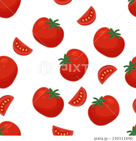 Seamless tomato pattern on white background 130311690