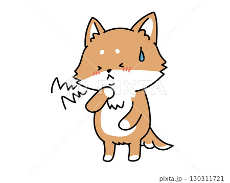 風邪かな?喉が痛い柴犬さん 風邪かな?喉が痛い柴犬さん 130311721