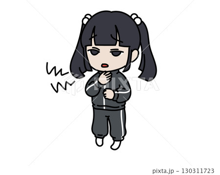 風邪かな?喉が痛い女の子 風邪かな?喉が痛い女の子 130311723