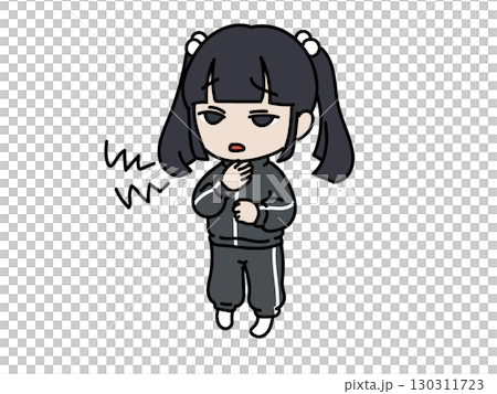 風邪かな?喉が痛い女の子 風邪かな?喉が痛い女の子 130311723