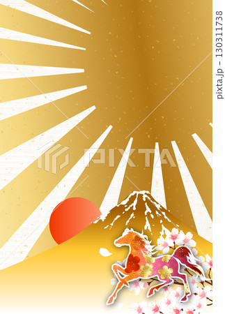 午 年賀状 干支 背景 午 年賀状 干支 背景 130311738