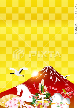 午　年賀状　干支　背景 130311747