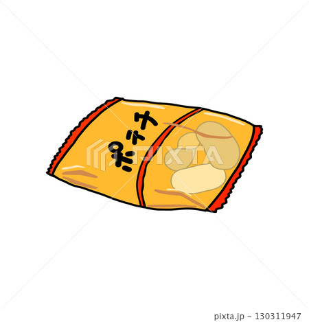 ポテトチップスの袋のイラスト 130311947