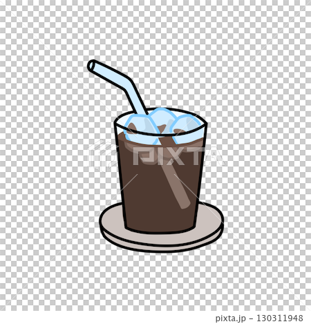 シンプルなアイスコーヒーのイラスト 130311948