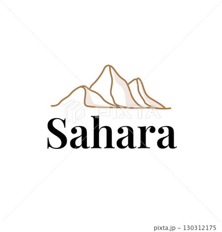 Sahara desert logo simple modern minimalist design with simple line concept, symbol template illustration design 130312175