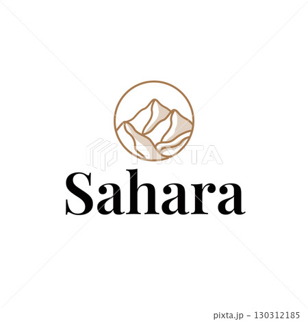Sahara desert logo simple modern minimalist design with simple line concept, symbol template illustration design 130312185