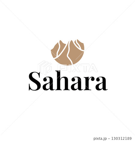 Sahara desert logo simple modern minimalist design with simple line concept, symbol template illustration design 130312189