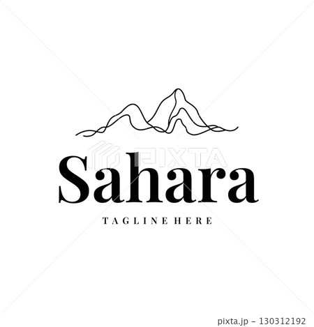 Sahara desert logo simple modern minimalist design with simple line concept, symbol template illustration design 130312192