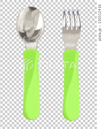 兒童湯匙叉（綠色） 130312416