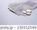 千円札と一万円札と小銭 (紙幣と貨幣、新札) 130312540