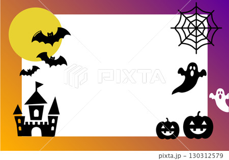 ハロウィンイベント用のかわいい枠素材 130312579