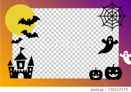 ハロウィンイベント用のかわいい枠素材 130312579