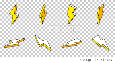 Lightning isometric 3D vector illustration set 130312585
